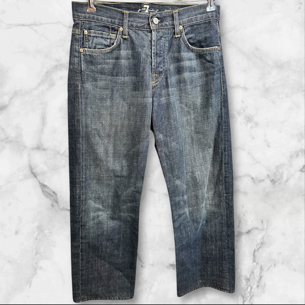 7 For All‎ Mankind Mens Jeans Sz 31 (33x31) Relaxed Wide Leg Loose Button Fly